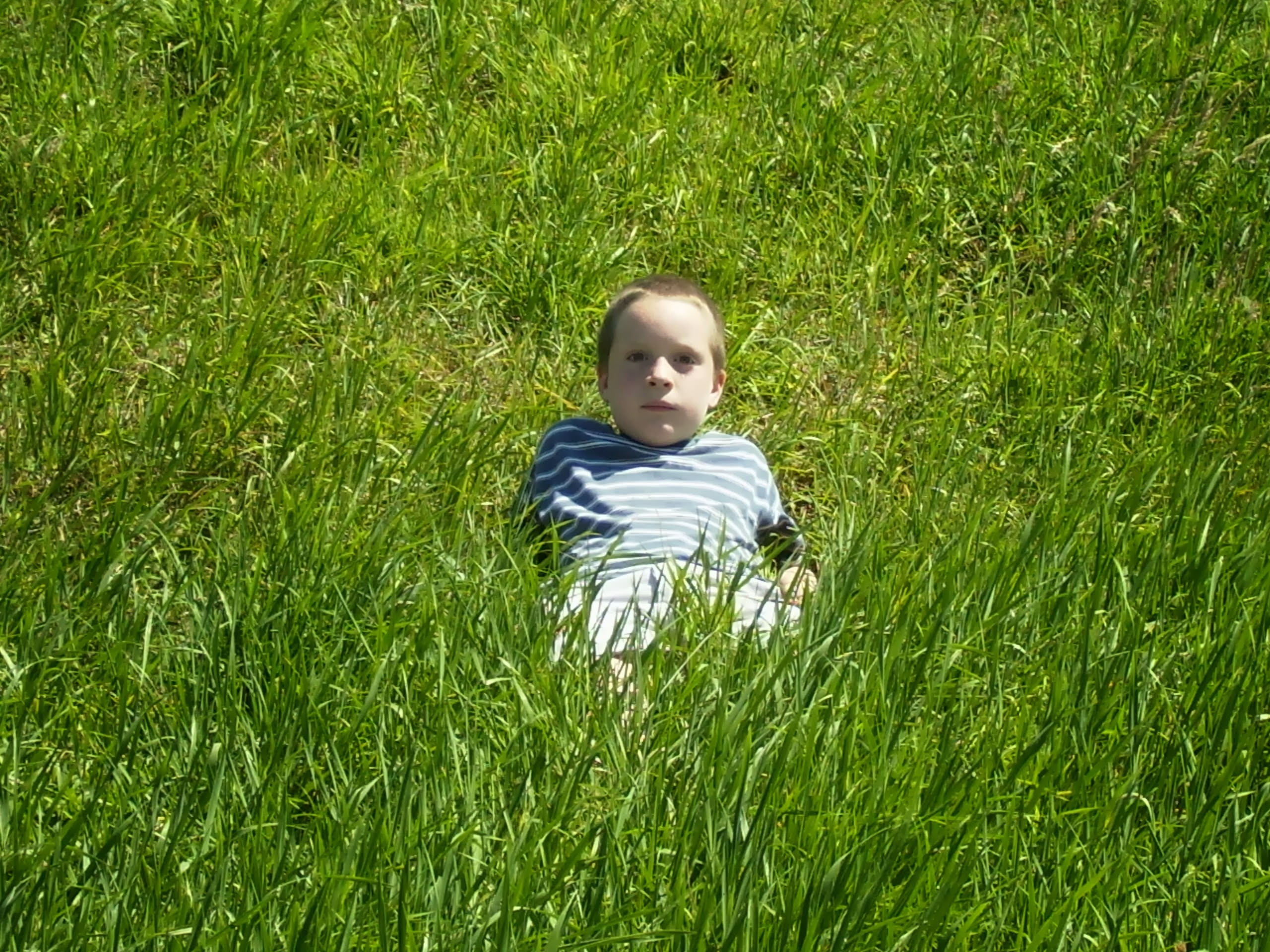 Enfant dans l'herbe